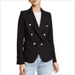 Lioness Black Palermo Double Breasted Gold Buttons Blazer Jacket NWT New S
